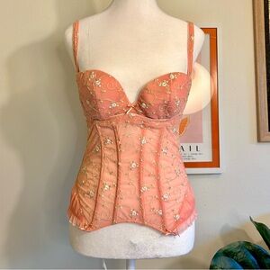 Y2K Whimsical Fairy core pink bustier corset top!